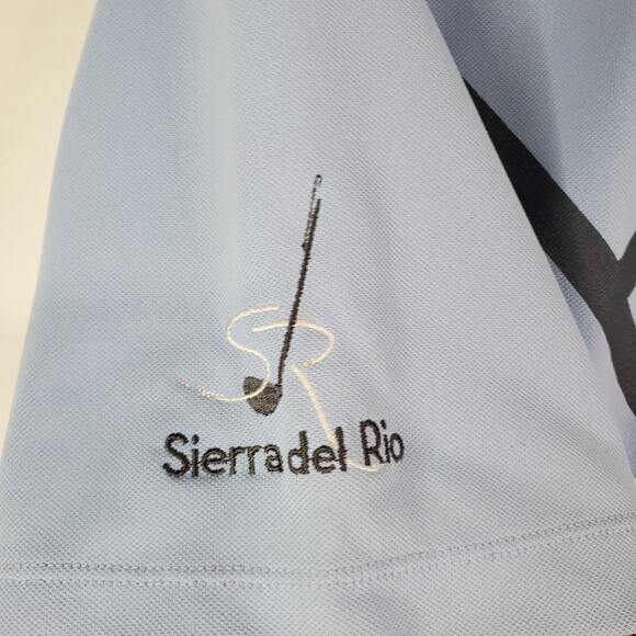 Nike Golf Tour Performance Mens L Large Dri-Fit Shirt Polo Blue White Geometric - Picture 5 of 11